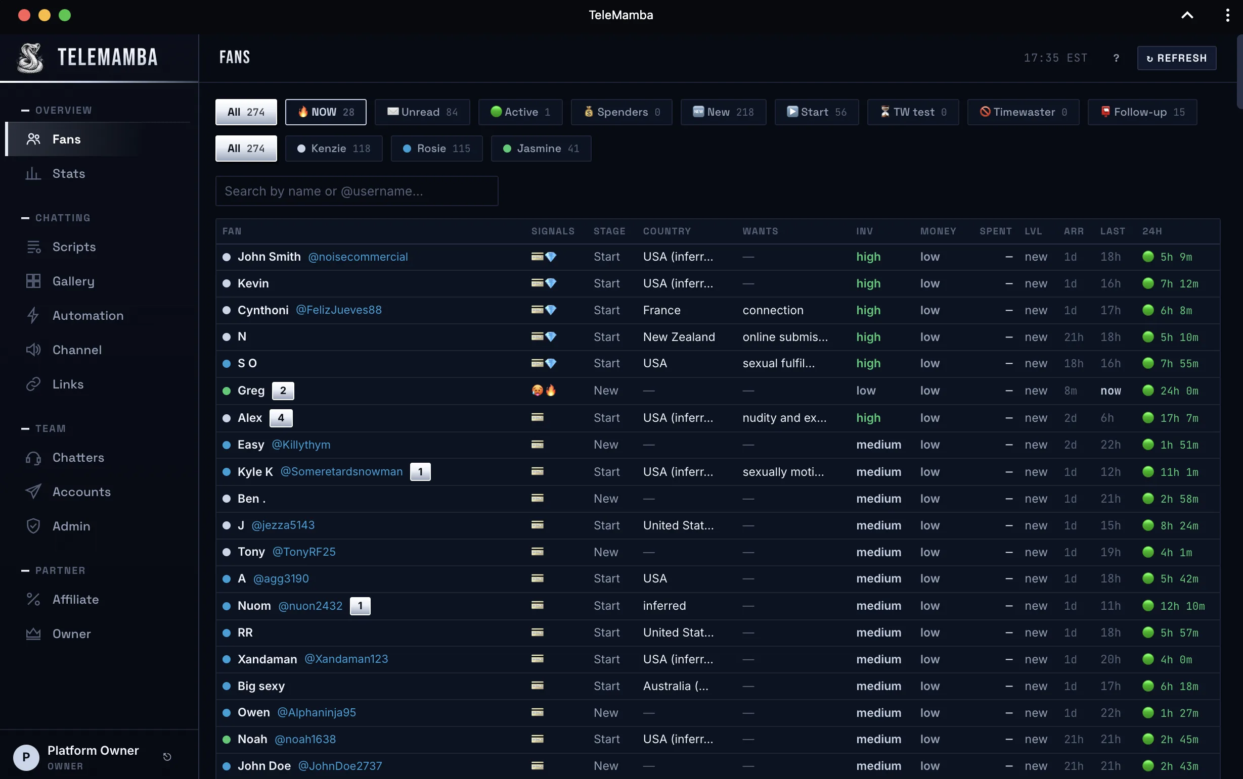 TeleMamba — the fan CRM we run her chats from